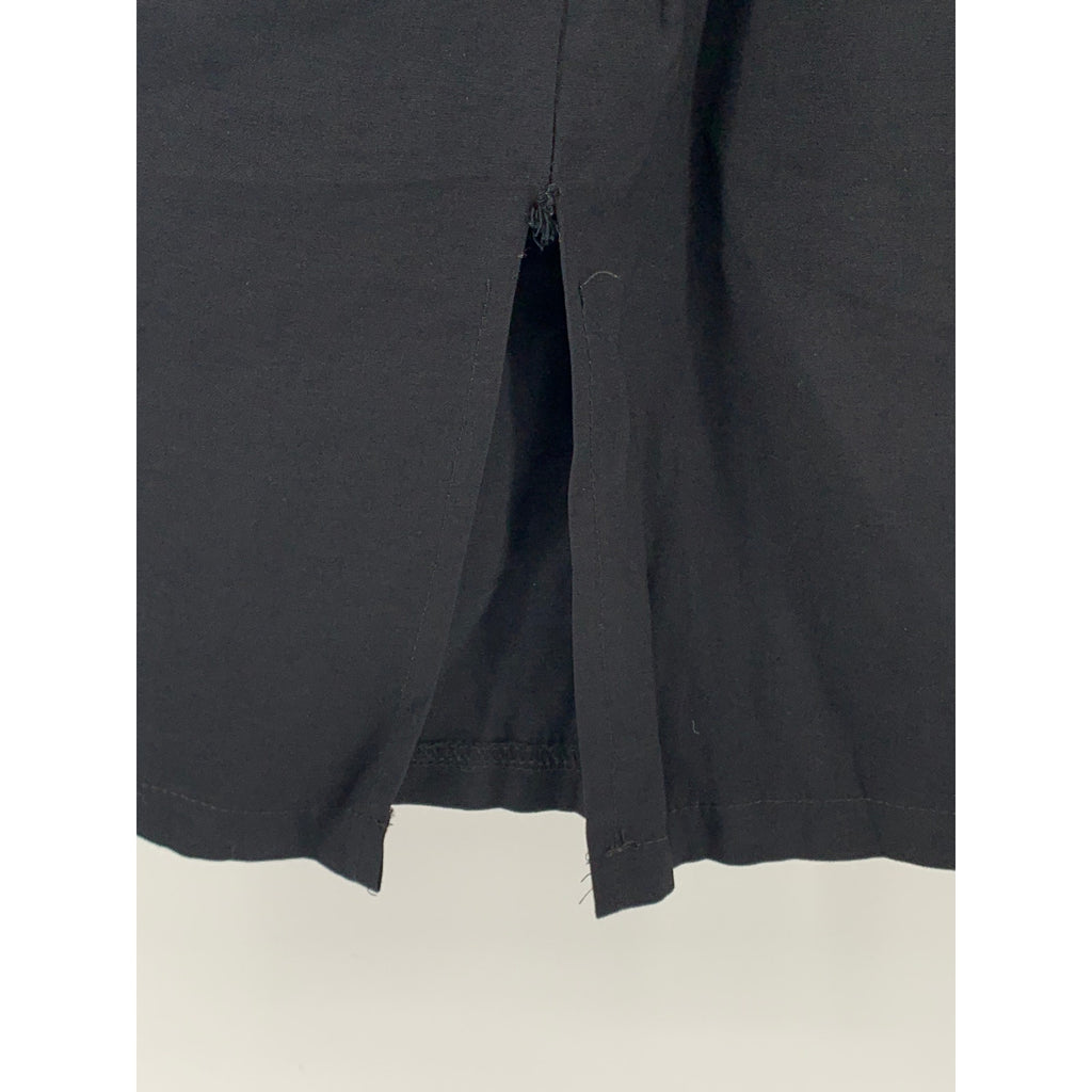 PAPAYA Women's Black Pull-On Relaxed Fit Ruffle-Waist Straight Skirt SZ S