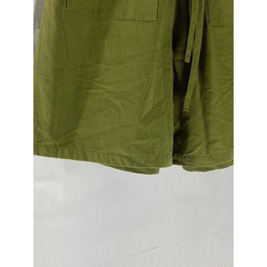 SHEIN Women’s Olive Green Drawstring Loose-Fit Pull-On Shorts SZ XS