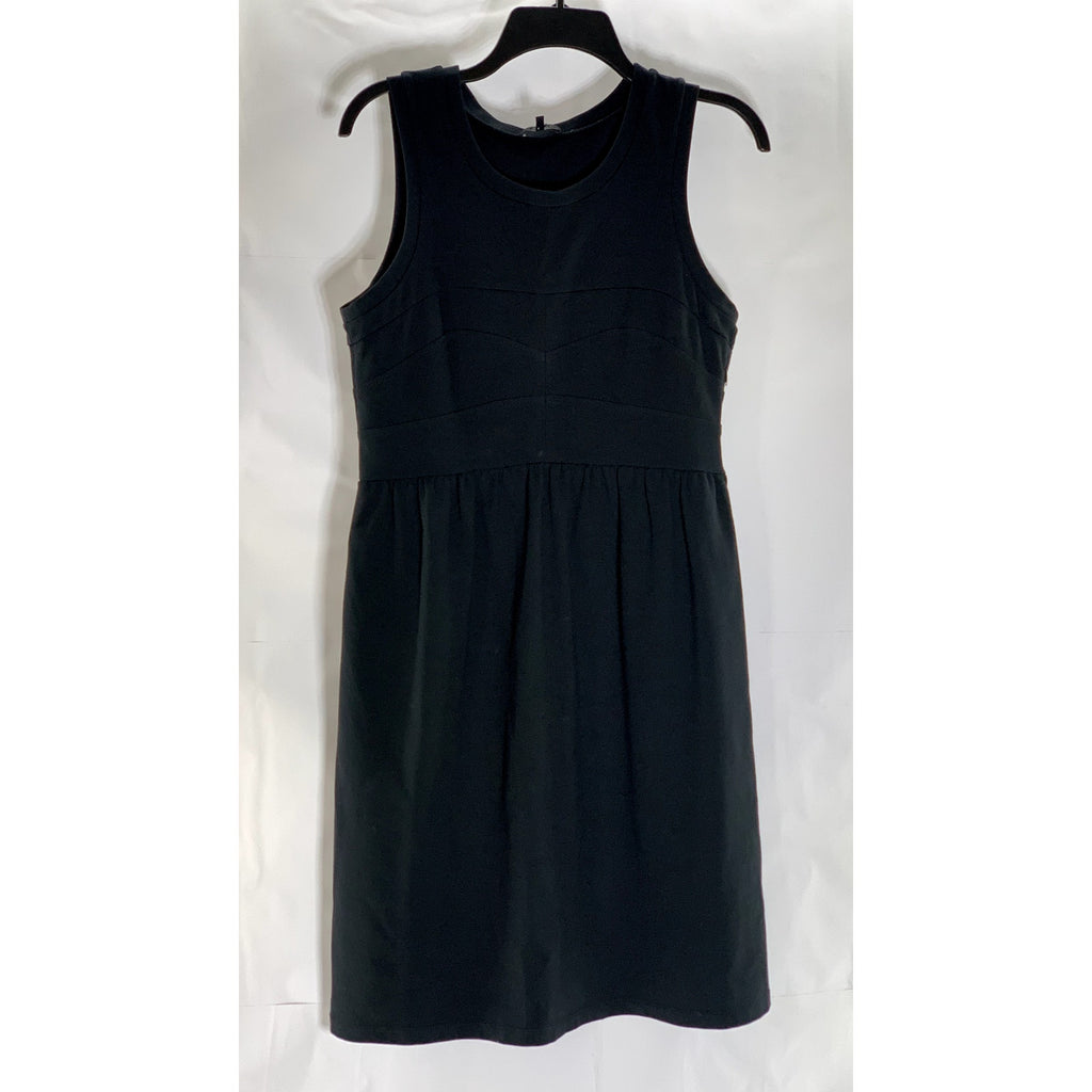 THEORY Women's Black Solid Crewneck Sleeveless Sheath Mini Dress SZ 8