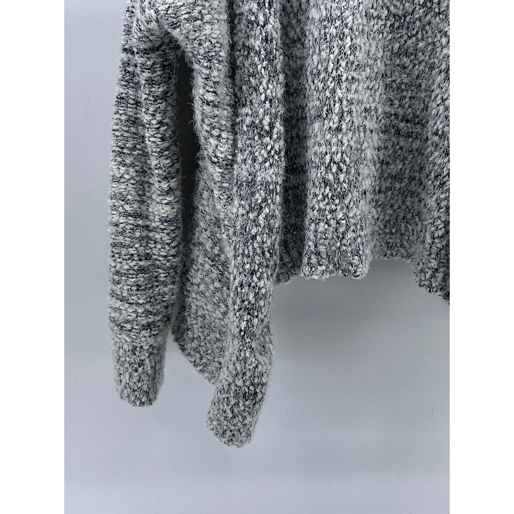 MUDD Women’s Marled Gray Knit Open-Front Hooded Cardigan SZ M