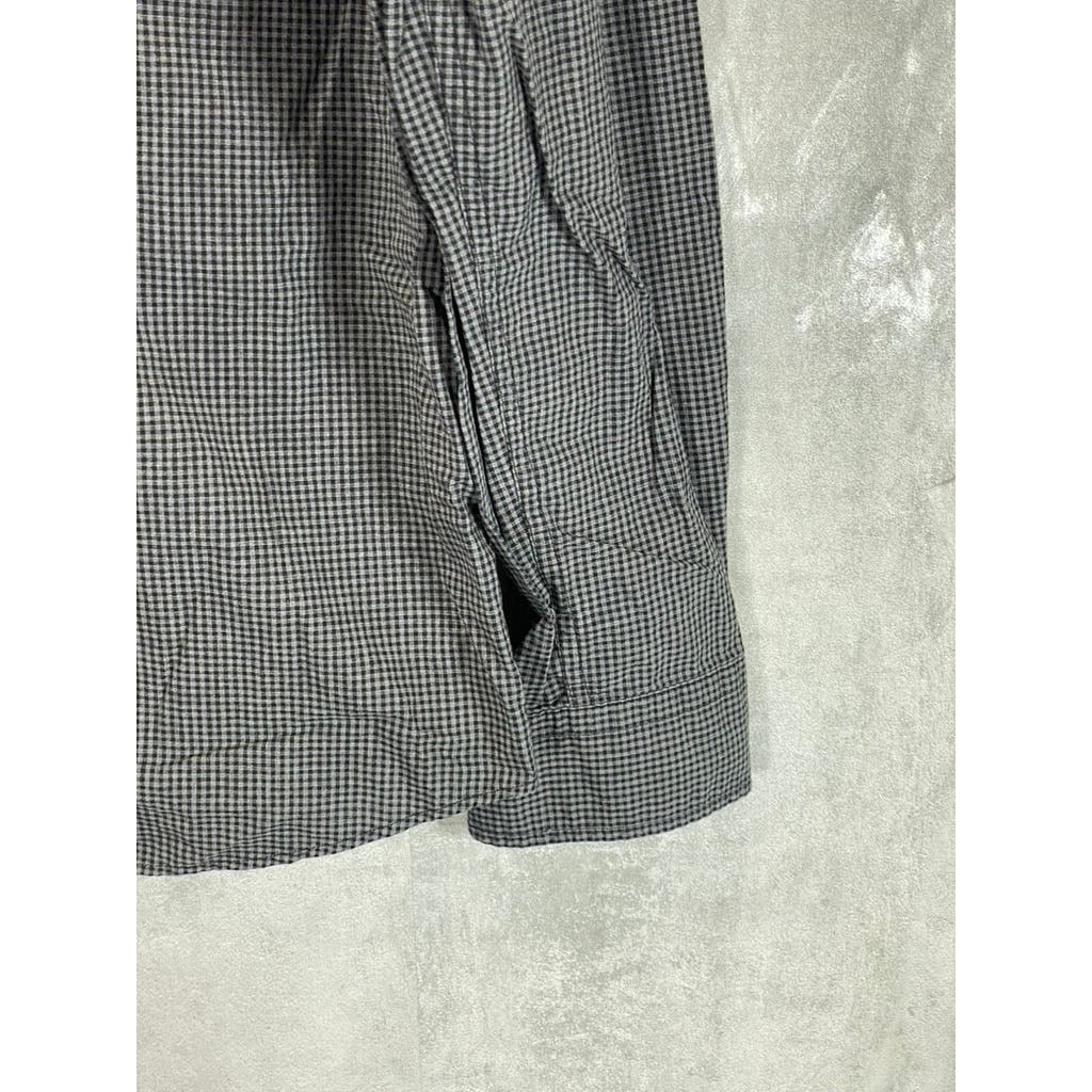 BANANA REPUBLIC Men's Tall Black Organic Untucked Button-Up Shirt SZ M/T