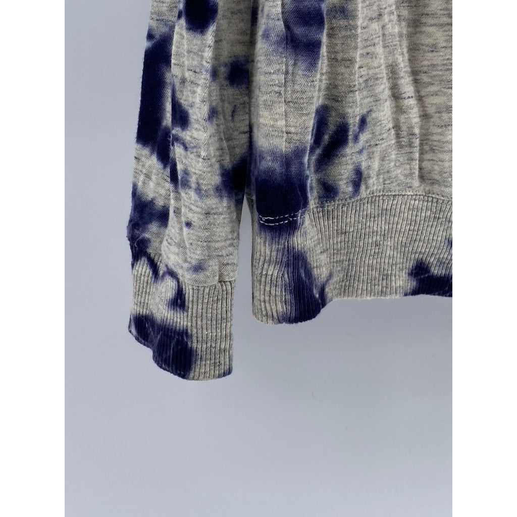 SPLENDID Women’s Blue-Gray Tie-Dye Crewneck Long Sleeve Sweater SZ XS