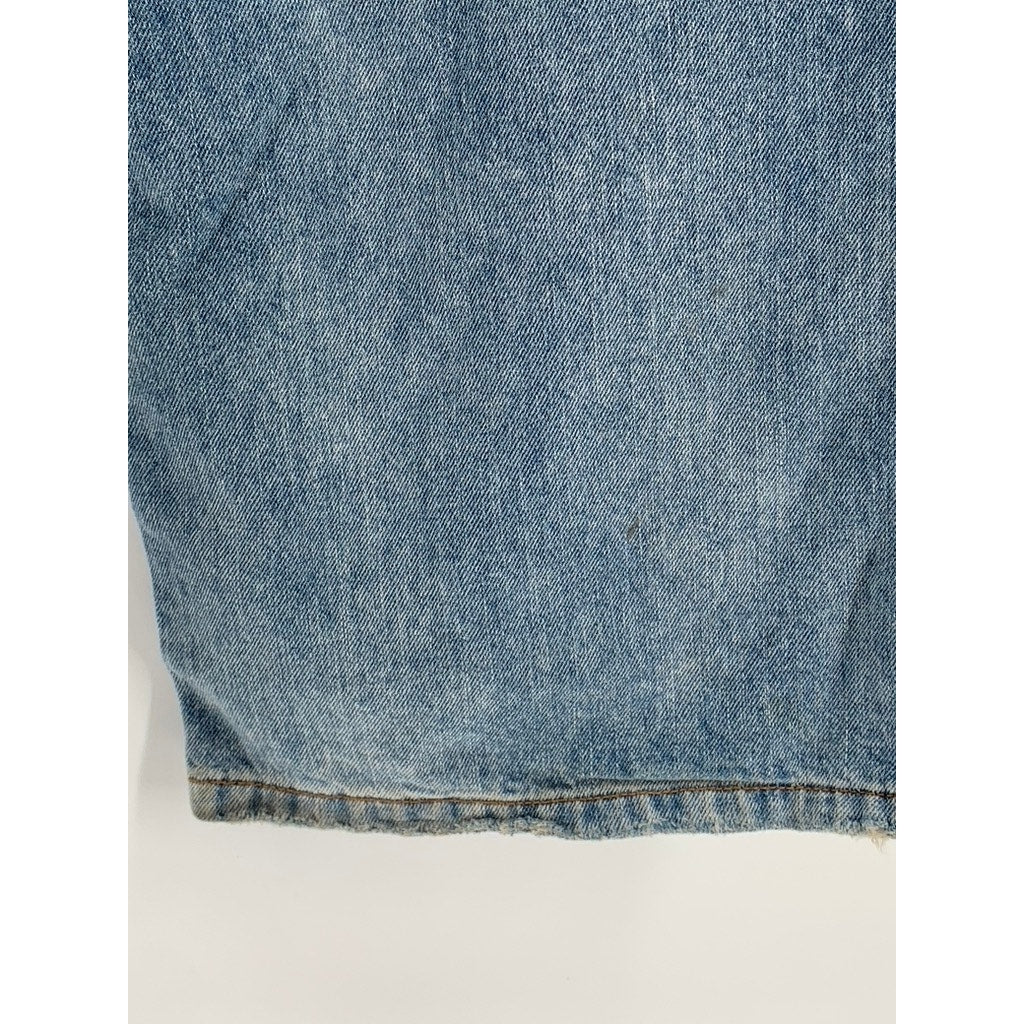 SNEAK PEEK Women's Medium Wash Distressed Relaxed Fit Straight Jeans SZ 5/27