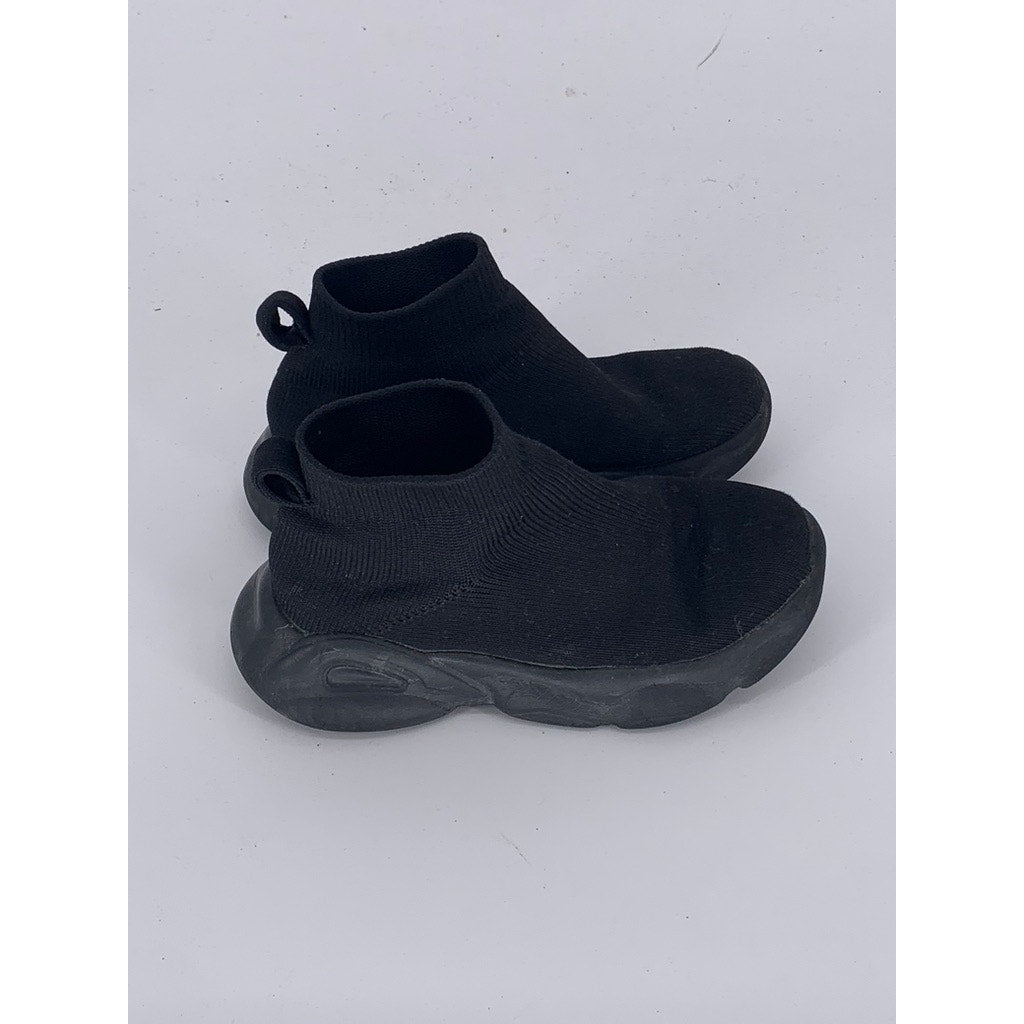 UNBRANDED Unisex Toddler Black Mesh Sock Slip-On Sneakers SZ 6