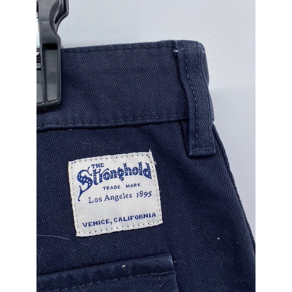 THE STRONGHOLD Men's Navy Blue Relaxed-Fit Straight-Leg Cargo Pants SZ 34x30