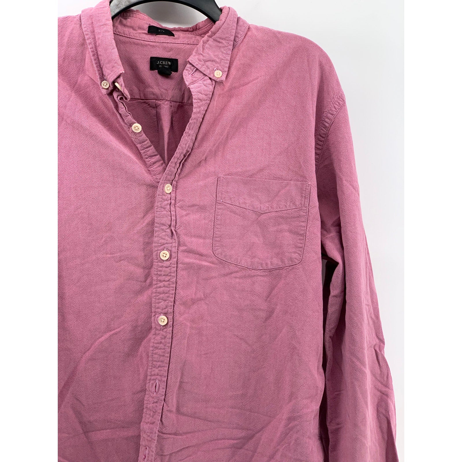 J. CREW Men's Red Textured Slim-Fit Long Sleeve Button-Up Oxford Shirt SZ XL
