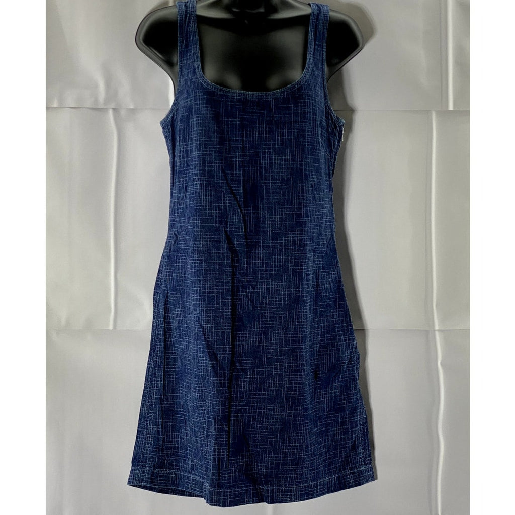 DKNY CLASSIC Women's Blue Printed Side-Zip Scoop-Neck Mini Tank Dress SZ 8