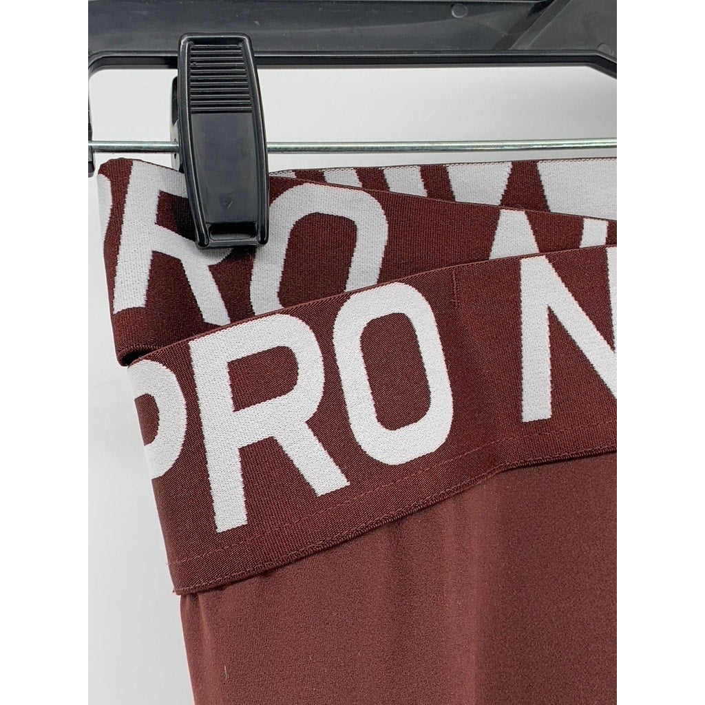 NIKE PRO Women's Brown Intertwist Logo High-Rise Leggings SZ S