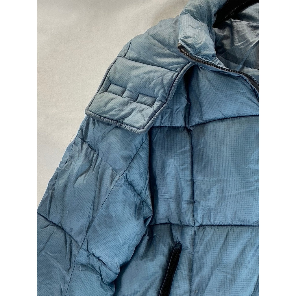 URBAN OUTFITTERS iets frans Women's Blue Recycled Riga Hooded Puffer Jacket SZ M