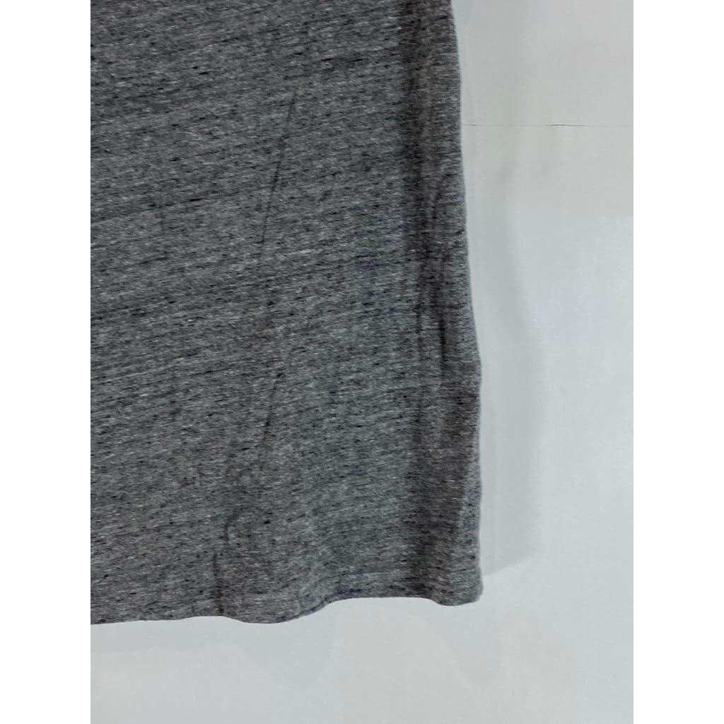 MARINE LAYER Women's Heather Gray Crewneck Pocketless Short Sleeve Top SZ XS