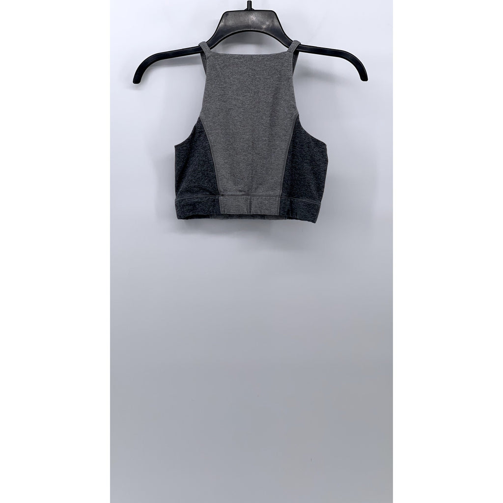 WEME Women's Heather Gray Active Halter Sleeveless  Cropped Top SZ S