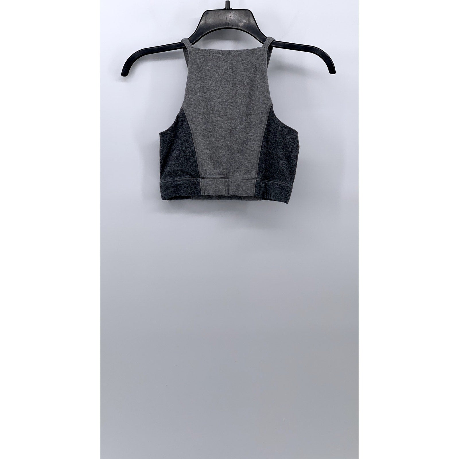 WEME Women's Heather Gray Active Halter Sleeveless  Cropped Top SZ S