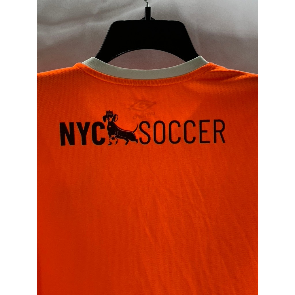 UMBRO Women's Orange/White Custom Crewneck NYC Soccer Short Sleeve Jersey SZ M