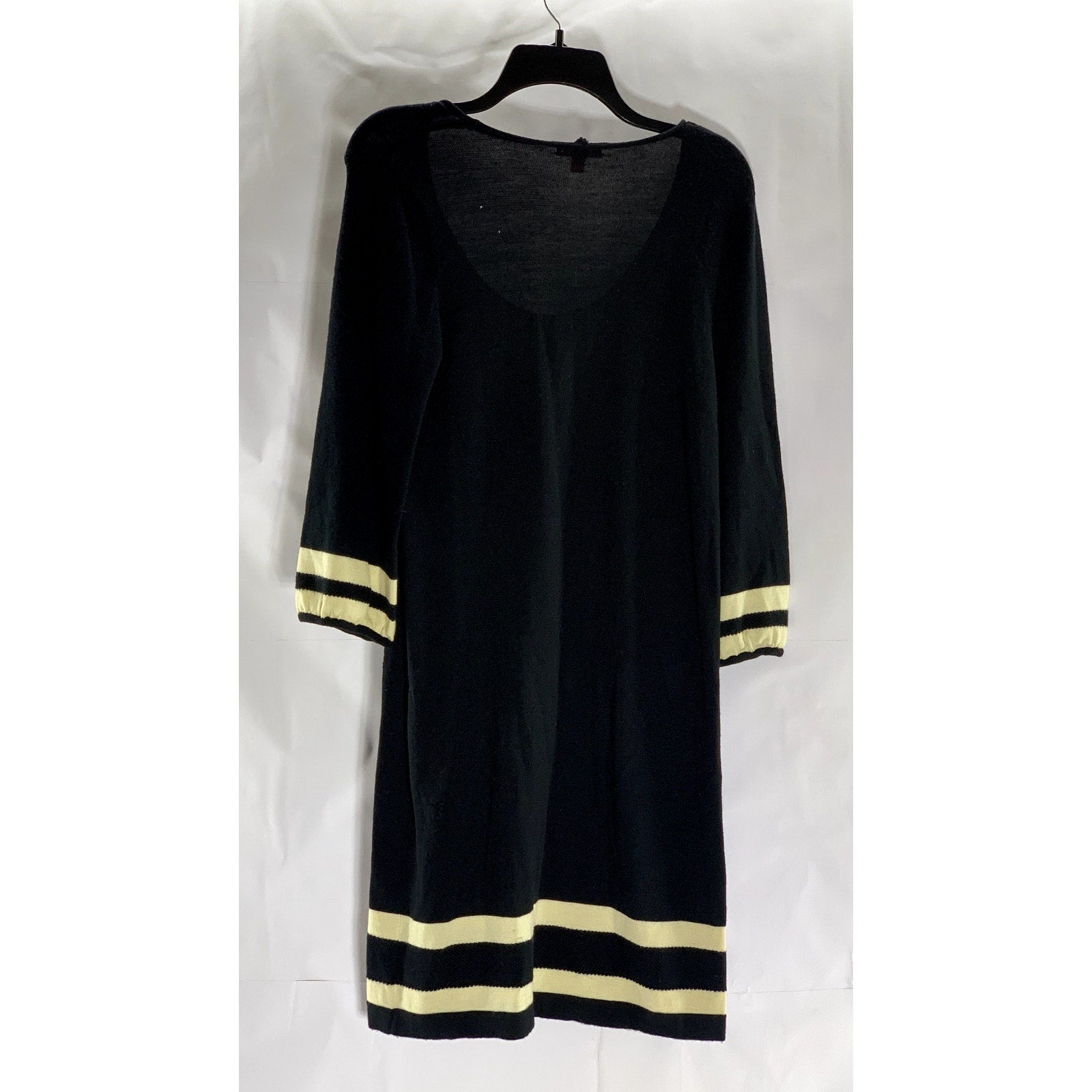 LILLY PULITZER Women's Black Connie Stripe Long Sleeve Mini Sweater Dress SZ M