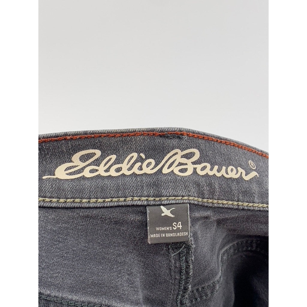 EDDIE BAUER Women's Gray Special Dyed Slim Straight Slightly Curvy Jeans SZ S 4