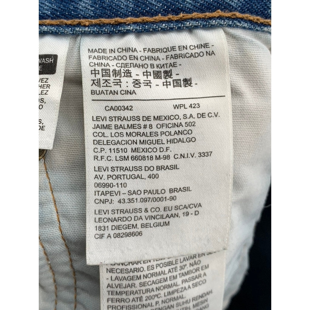 LEVI'S Men's Blue Distressed 501 S Vintage Skinny-Leg Regular-Fit Jeans SZ 30X28