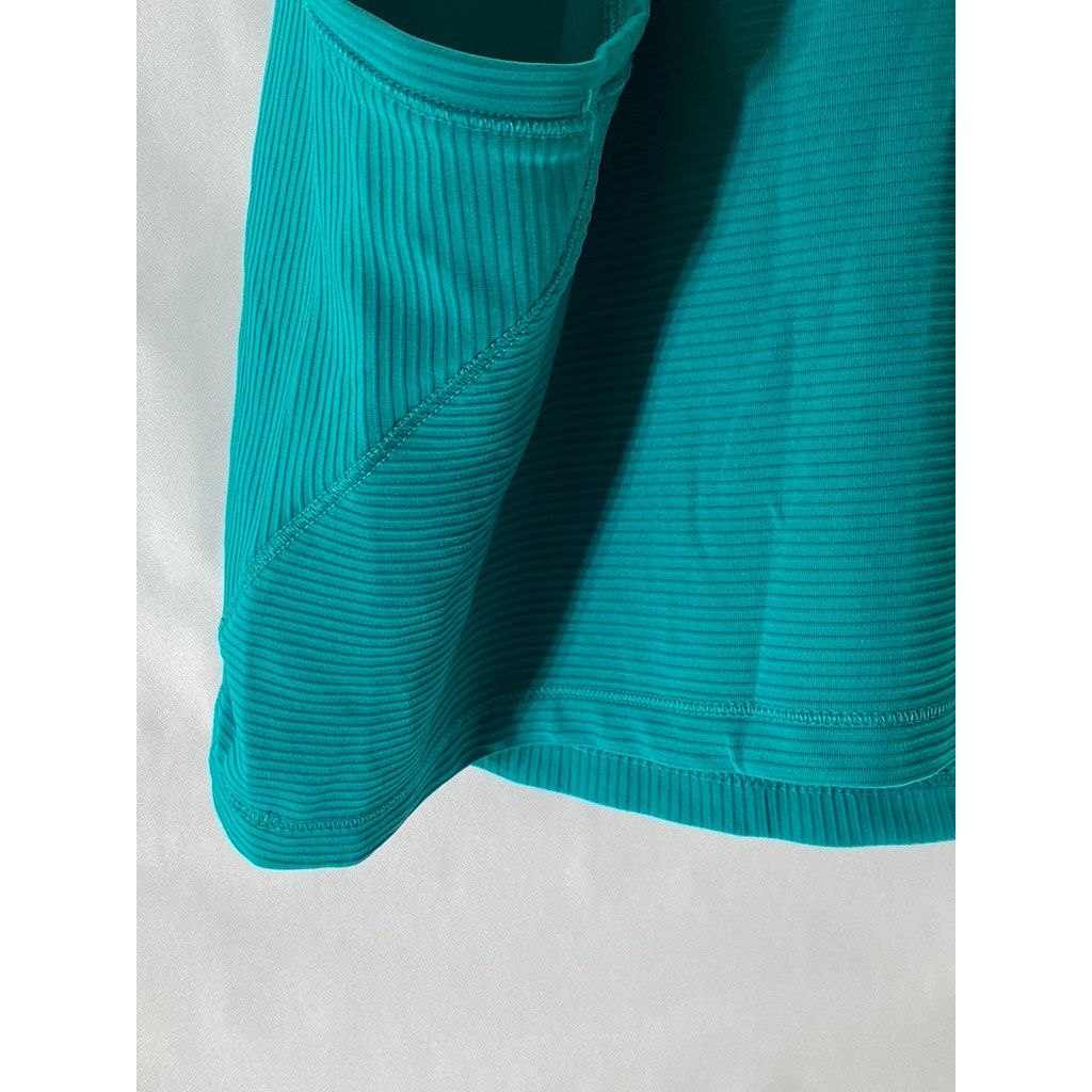 90 DEGREE BY REFLEX Women’s Blue Ribbed Crewneck Racerback Cropped Tank Top SZXL