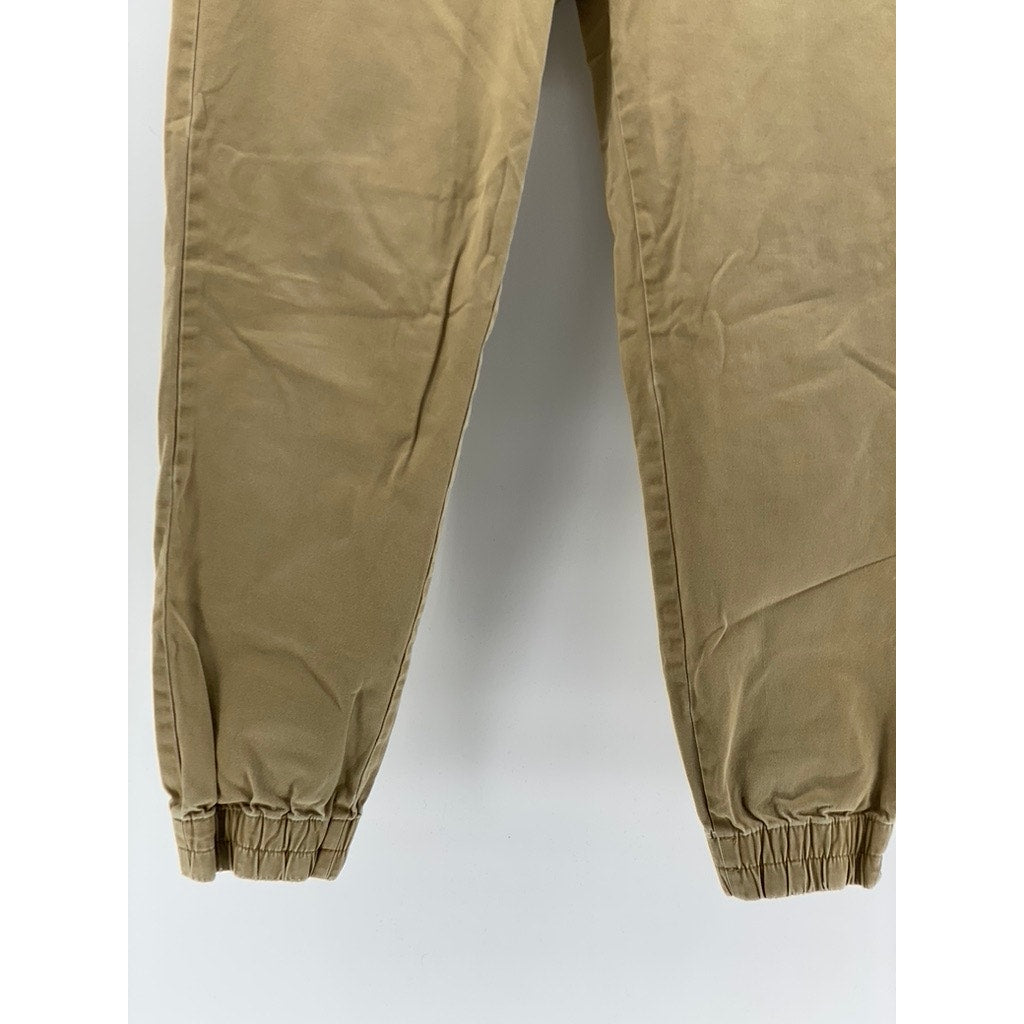 H&M L.O.G.G. Men's Tan Denim Slim-Fit Stretch Drawstring Jogger Pants SZ M