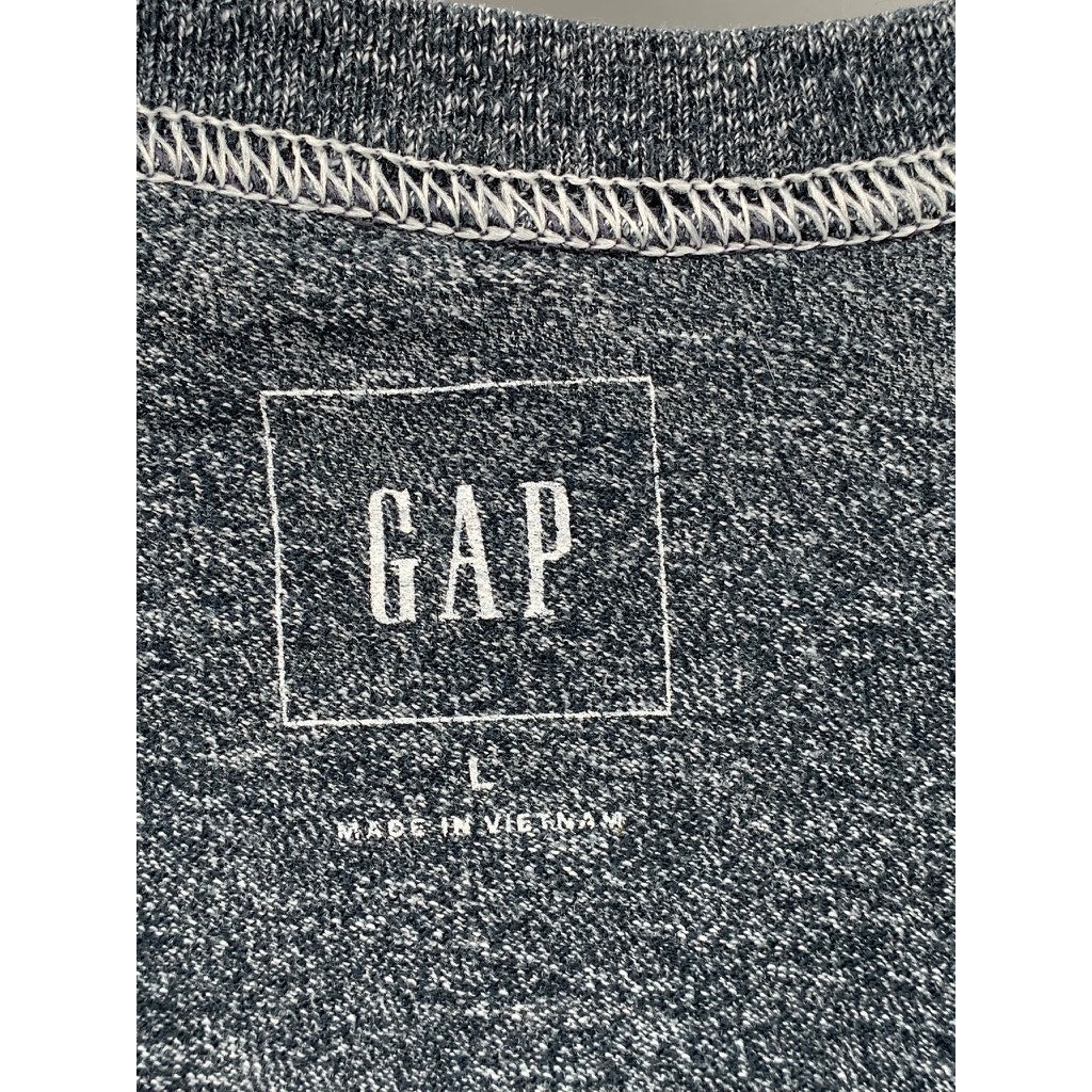 GAP Men's Marled Gray Crewneck Long Sleeve Casual T-Shirt SZ L
