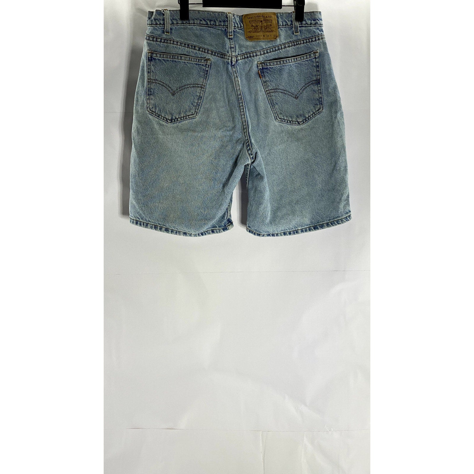 LEVI'S Men's Vintage Light Blue Denim 550 Relaxed-Fit Five-Pocket Shorts SZ 34