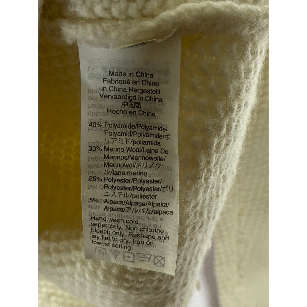 MADEWELL Women's Beige Varick Crochet Knit Turtleneck Sweater SZ L