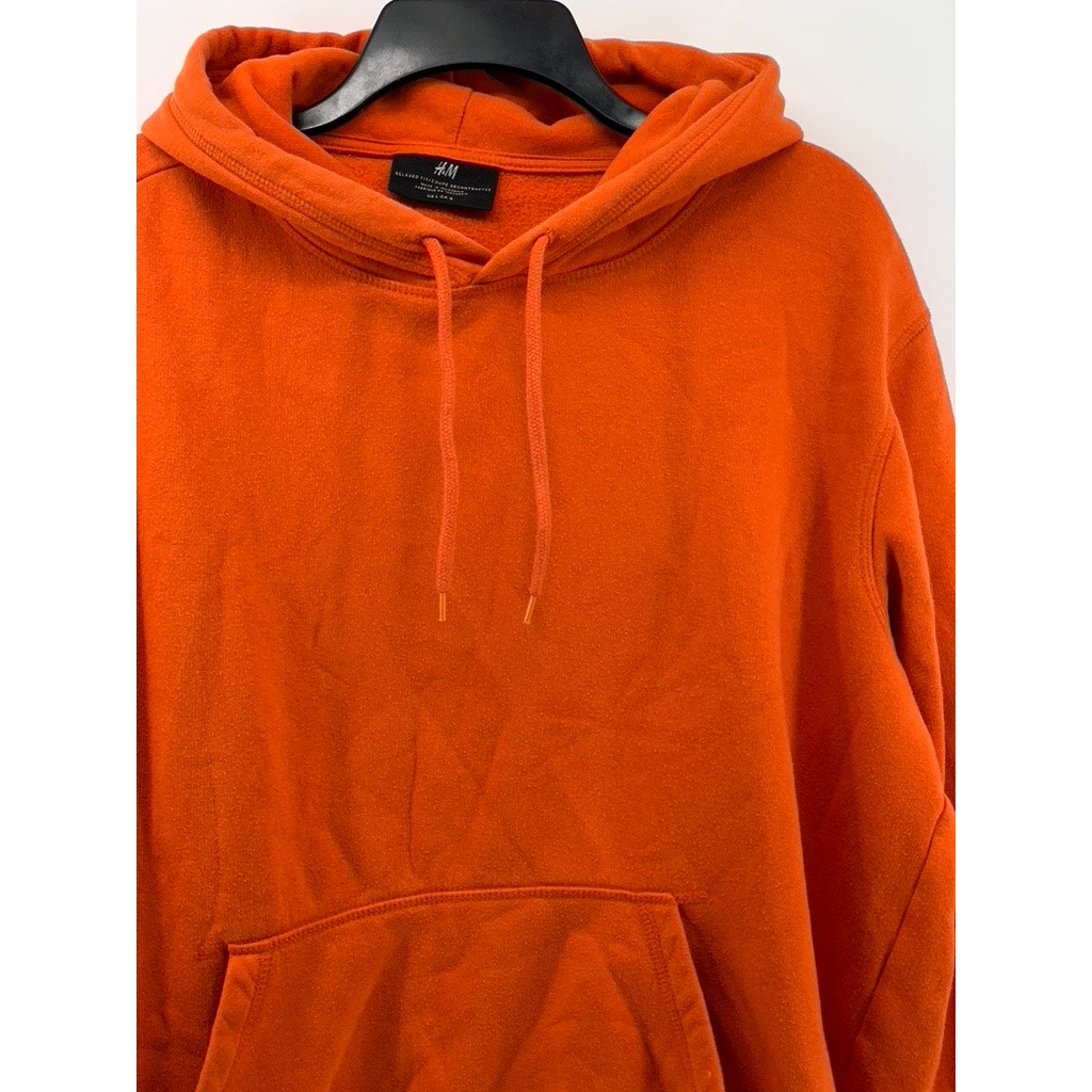 H&M Men's Orange Classic Relaxed Fit Hoodie SZ L