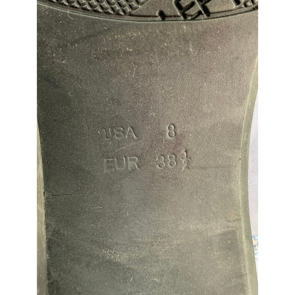 SACHELLE Women's Purple Leather Round-Toe Back Zipper Heeled Mary Jane Shoes SZ8