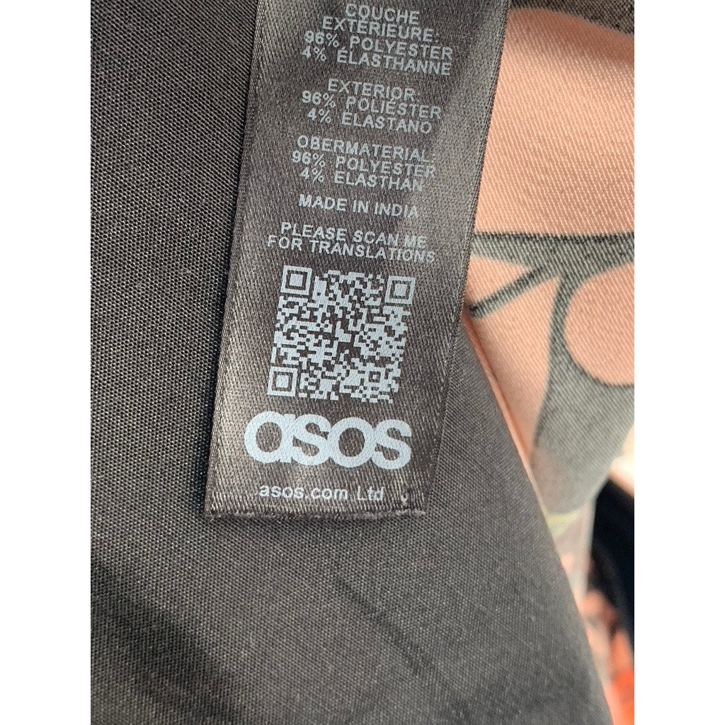 ASOS Men's Peach-White Floral Print Sateen Skinny-Leg Tuxedo Pants SZ 30