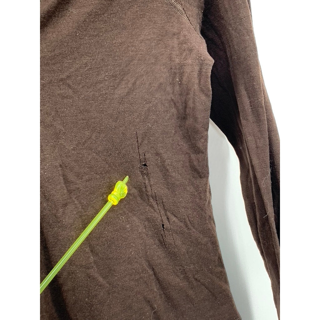PRADA Women’s Brown Cashmere V-Neck  Distressed Y2K Top SZ S