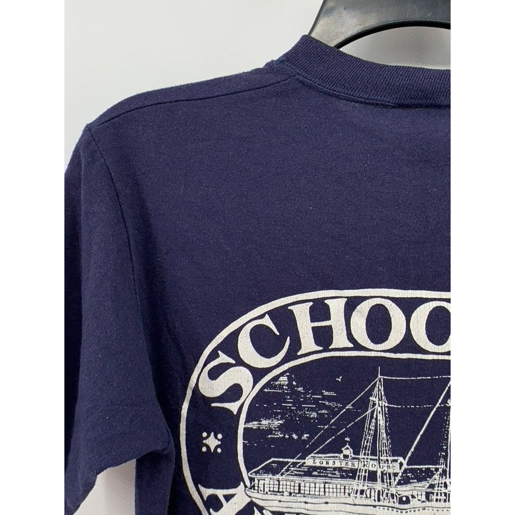 JERZEES Men's Vintage Navy Crewneck Short Sleeve Graphic T-Shirt SZ M