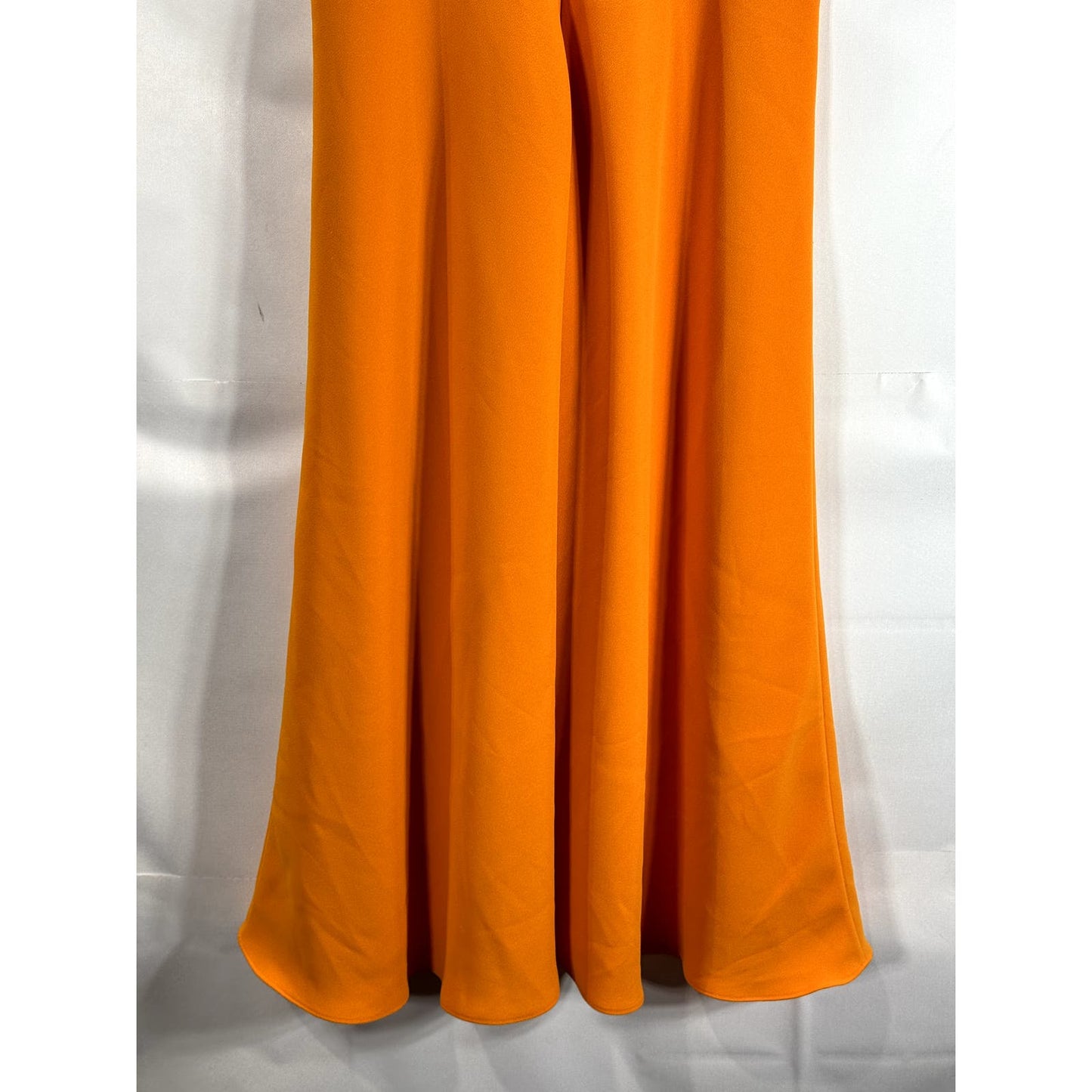 KAREN MILLEN Women's Orange Ruched Mock-Neck Sleeveless Empire-Waist Dress SZ 8