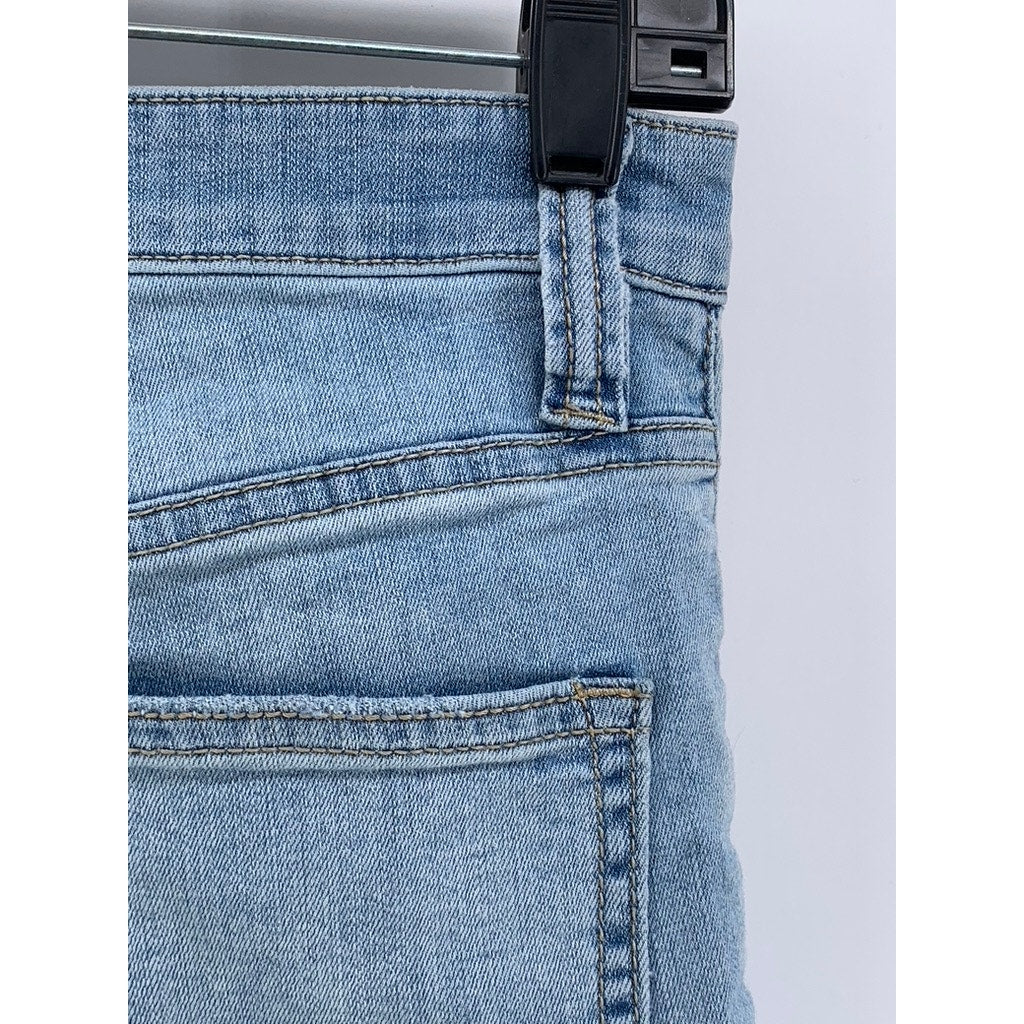 WE THE FREE Women's Light Wash Denim Button-Front Raw Flare Jeans SZ 28
