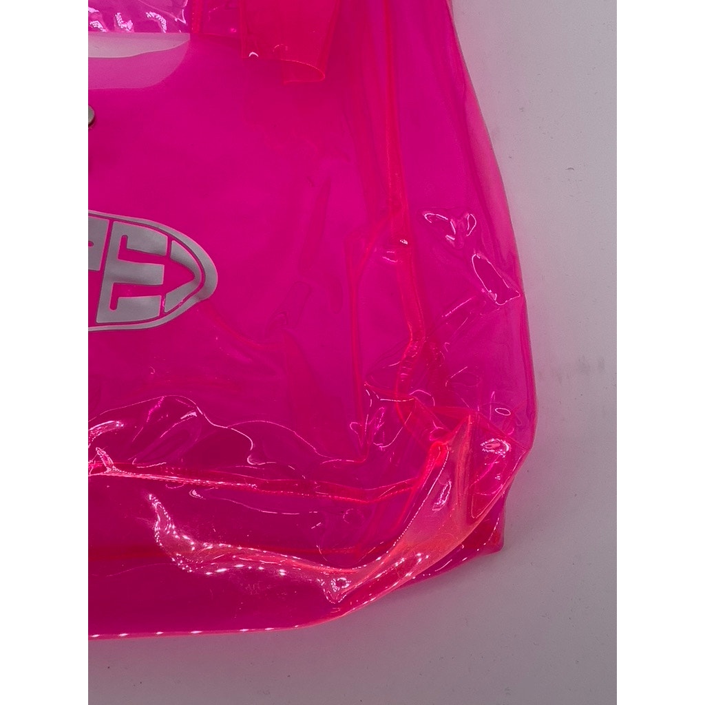 UNBRANDED Women's Neon Pink Nylon Clear Tote Bag SZ OS