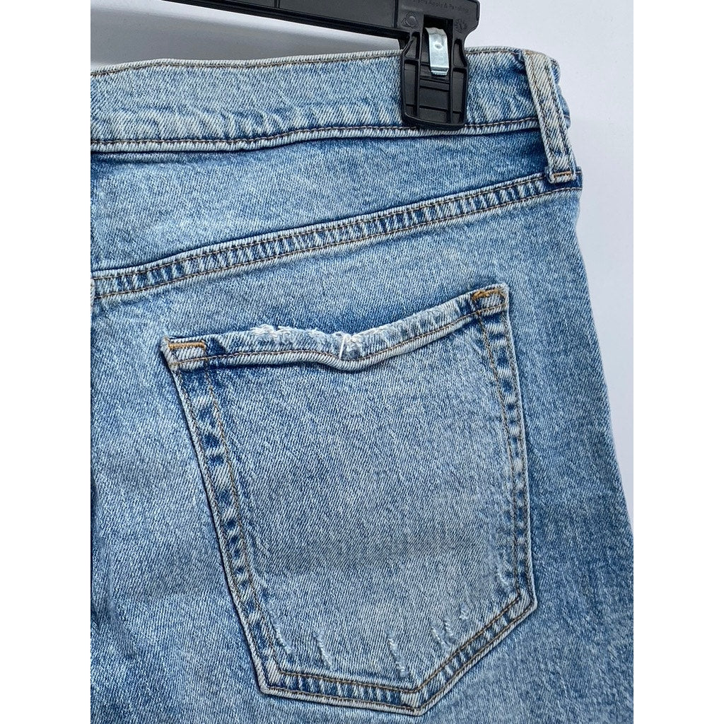 BANANA REPUBLIC Women’s Blue Medium Wash Denim Distressed High-Rise Shorts SZ 30