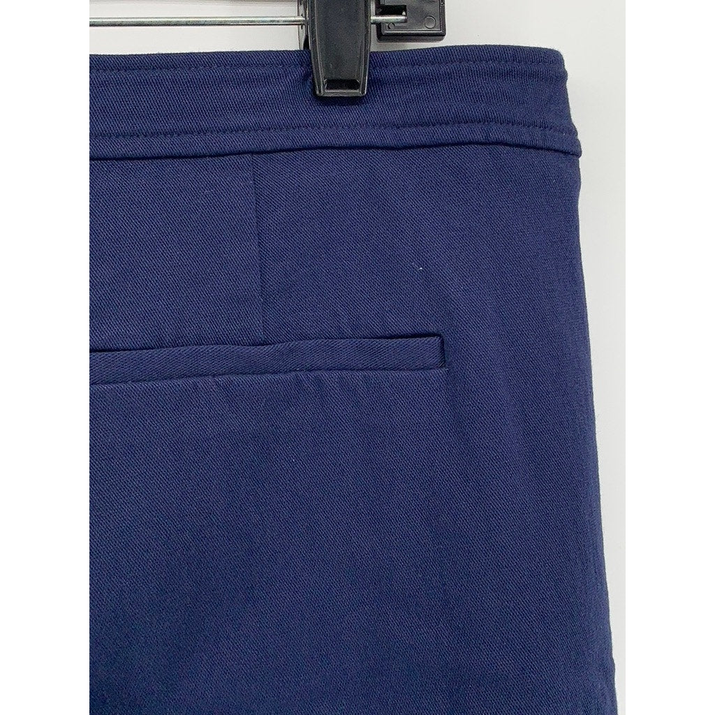 NINE WEST Women's Navy Solid Kick Flare High-Rise Pants SZ XL