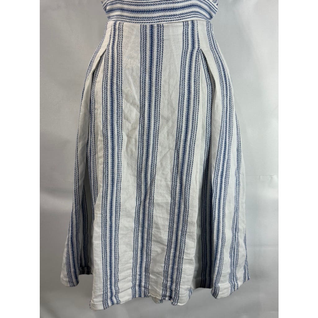 RACHEL RACHEL ROY Women's White/Blue Striped Lola Cutout Knee-Length Dress SZ 4