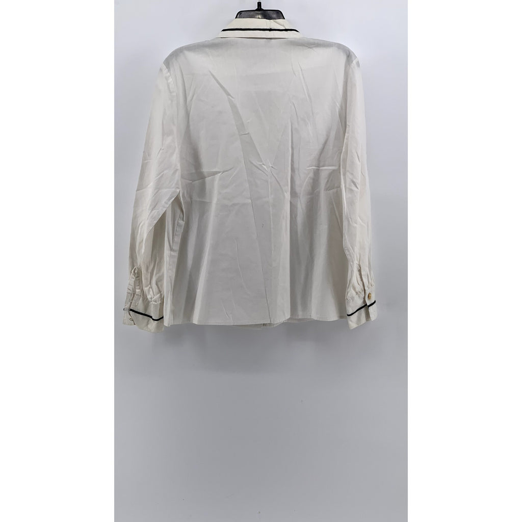 LEVANTE Women's Vintage 90's Cotton Long Sleeve Double Breast Top SZ 12
