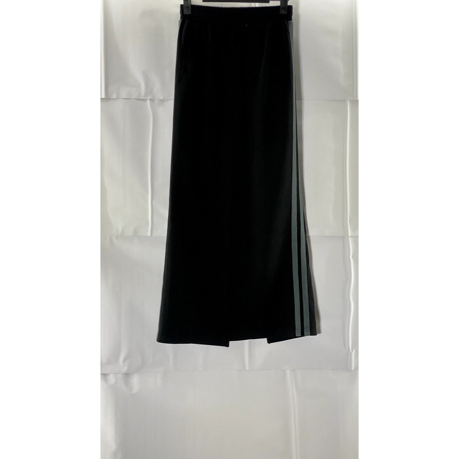 ROUTE ROOM Women's Black/Blue Double Stripe Side Panel Pull-On Maxi Skirt SZ M