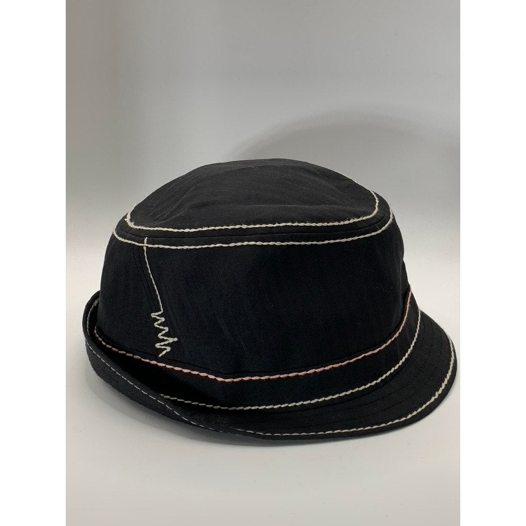 ROCK THE OC LIFESTYLE Women's Black Rhinestone Hardware Patch Fedora Hat SZ L/XL