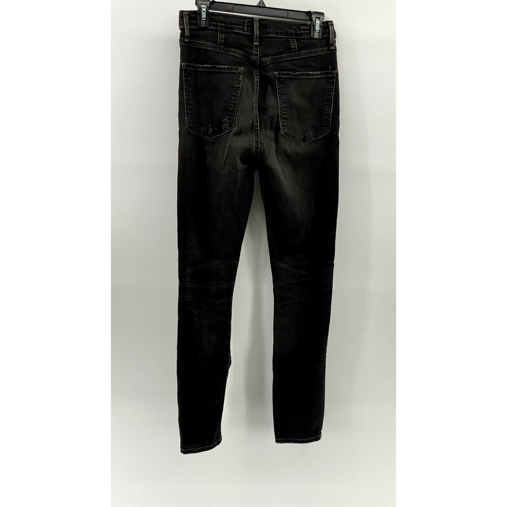 CITZENS OF HUMANITY Women's Washed Black Distressed High-Rise Skinny Jeans SZ 27