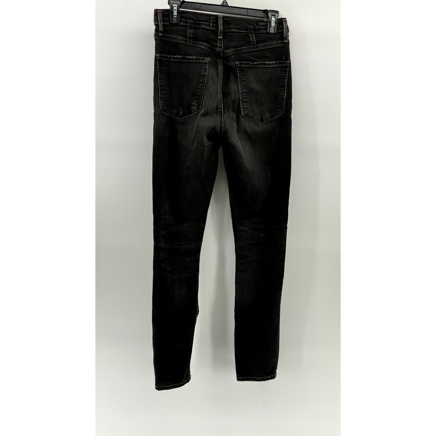 CITZENS OF HUMANITY Women's Washed Black Distressed High-Rise Skinny Jeans SZ 27