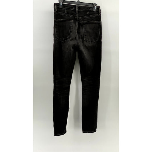 CITZENS OF HUMANITY Women's Washed Black Distressed High-Rise Skinny Jeans SZ 27