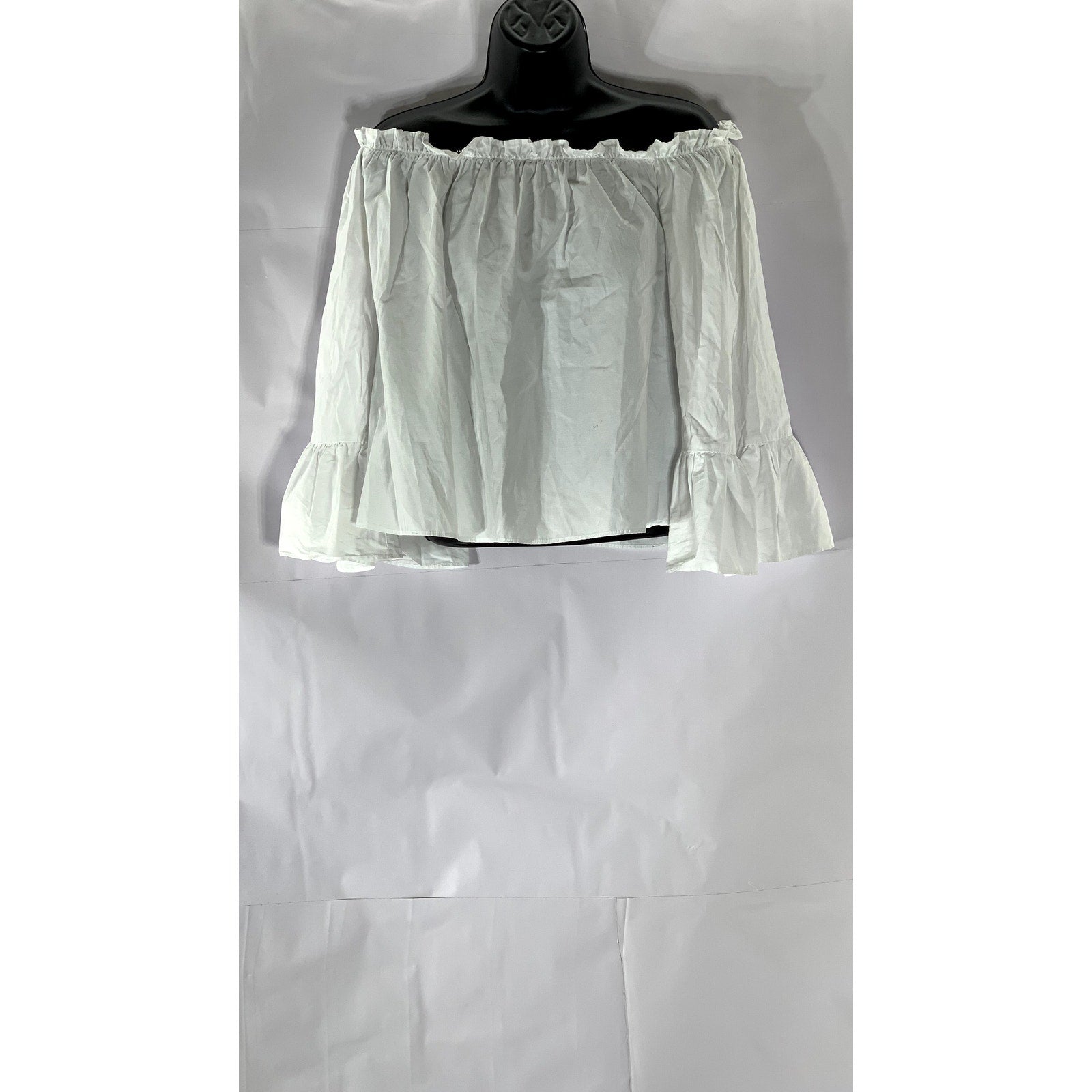 ATMOSPHERE Women’s White Off-The-Shoulder Long Sleeve Ruffle Top SZ 6