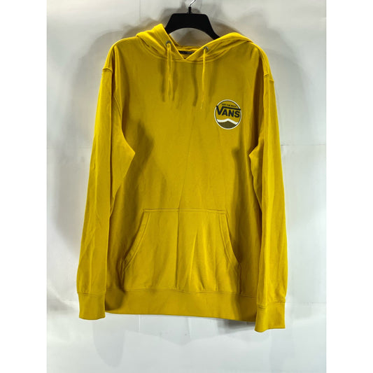 VANS Men's Yellow Cotton Off The Wall Graphic Pullover Hoodie SZ M