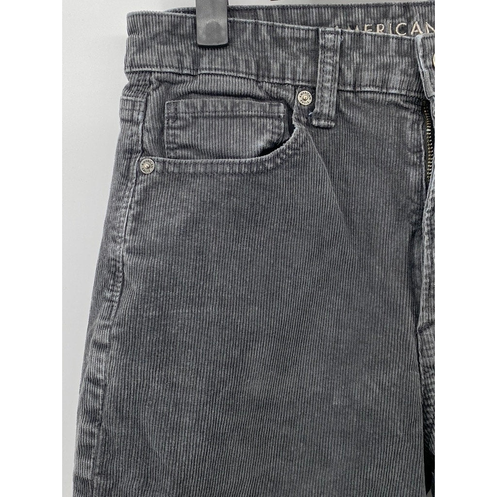 AMERICAN EAGLE Women's Black Corduroy Super Stretch X-Short Pants SZ 6