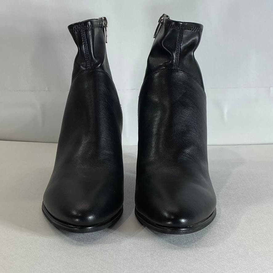 MARC FISHER Women's Black Faux Leather Dyvine Block-Heel Ankle Booties SZ 10