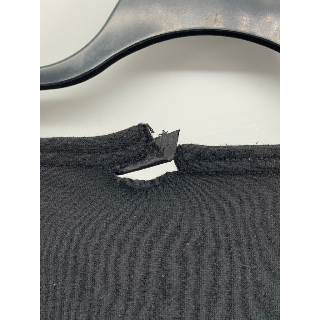 BATMAN Women's Washed Black Logo Crewneck Cropped Sweatshirt SZ XS