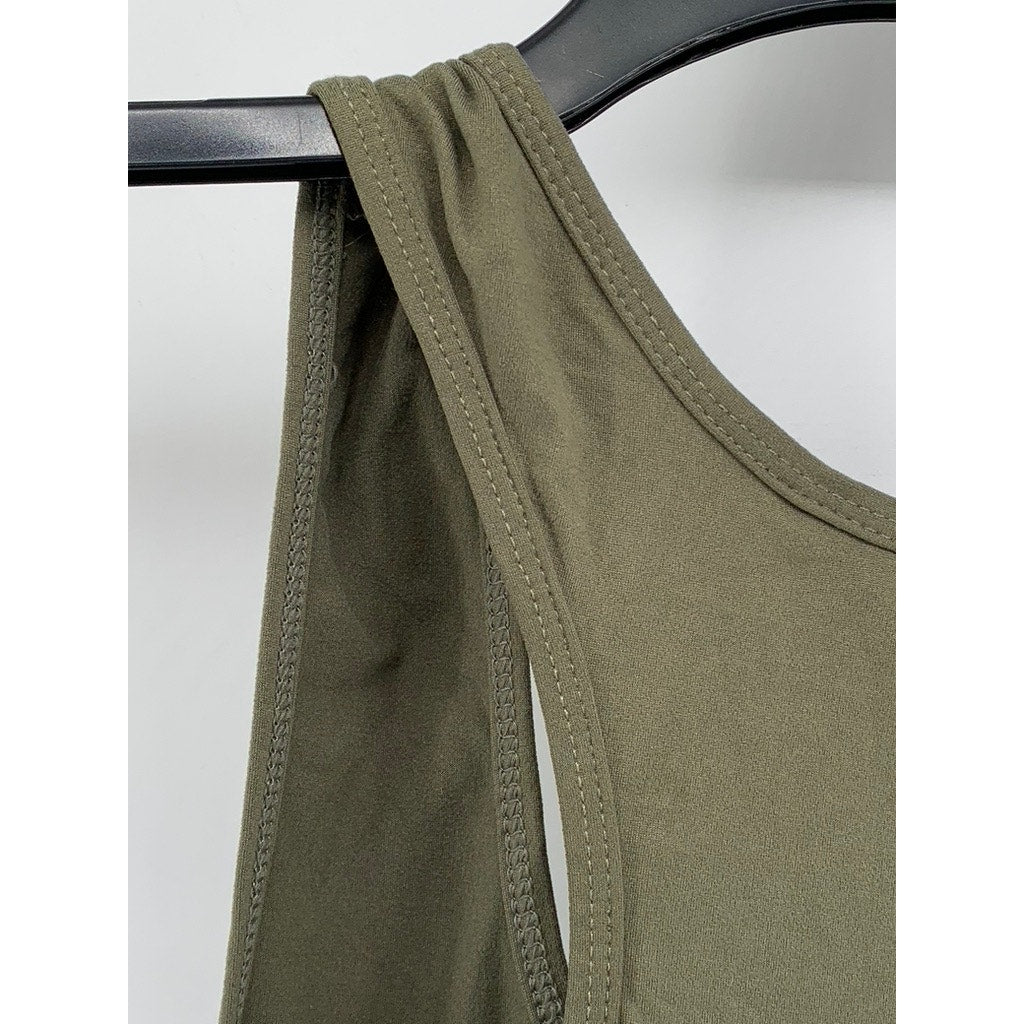 HOT KISS Women's Olive Green Scoop-Neck Tank Top SZ L