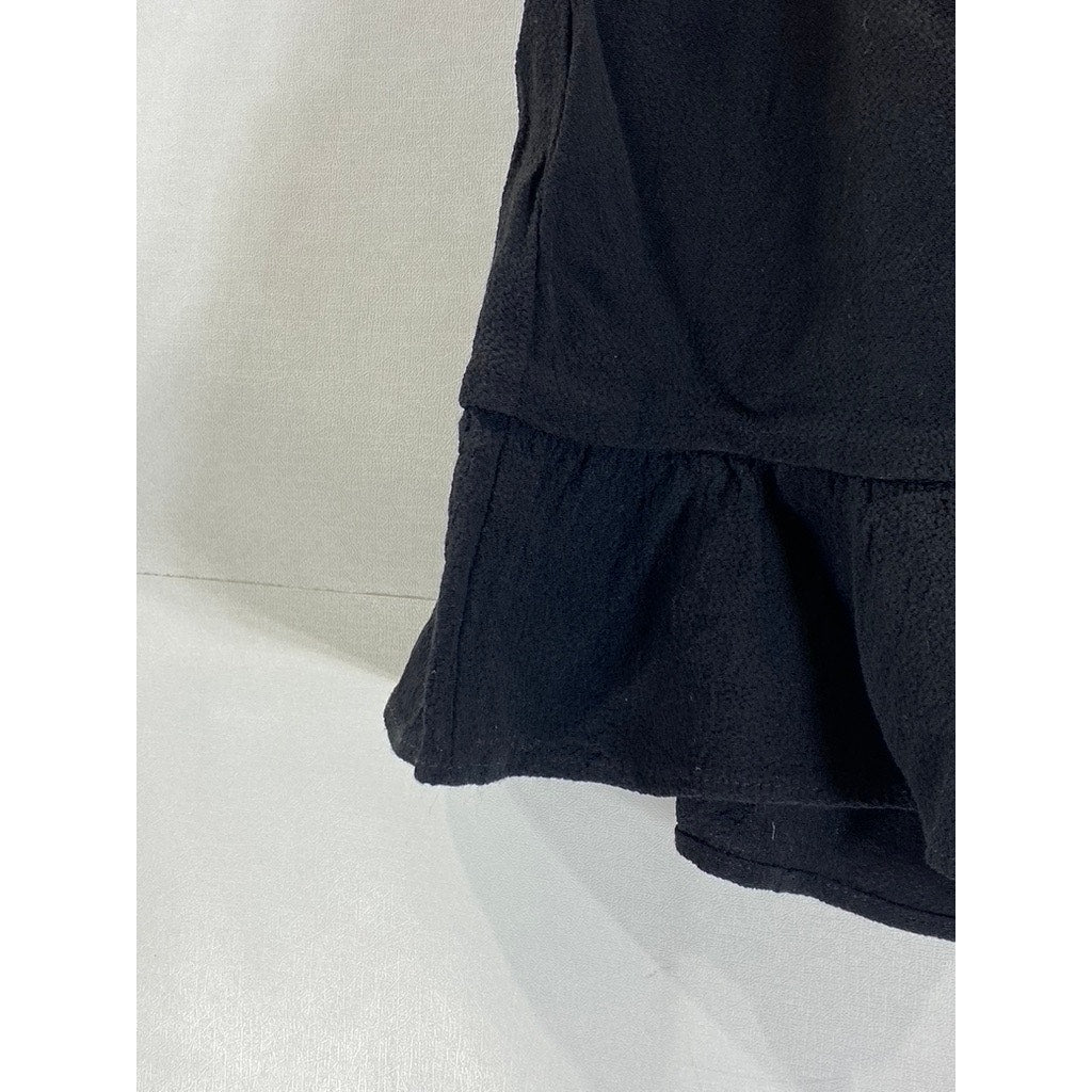 FLYNN SKYE Women's Black Milan Ruffle-Hem Mini Skirt SZ M