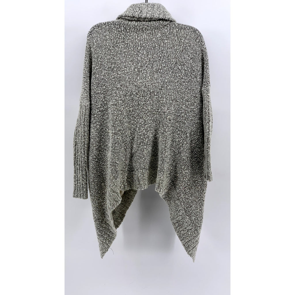 RDI Women's Gray Marled Cowl-Neck Asymmetrical Poncho SZ L
